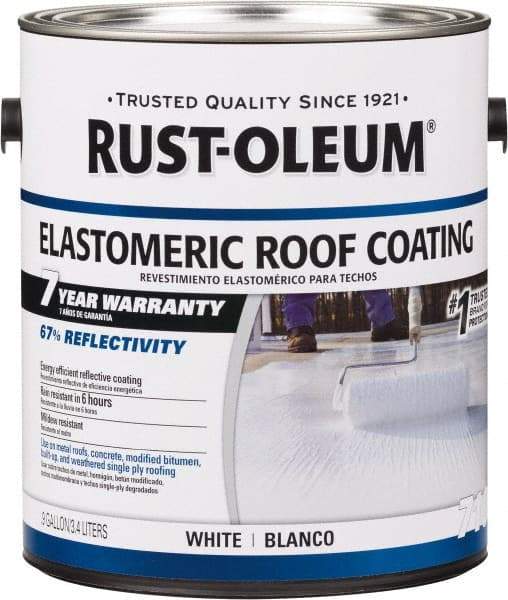 Rust-Oleum - 1 Gal Can White Elastomeric Roof Coating - 65 Sq Ft/Gal Coverage, Mildew Resistant, Long Term Durability & Weather Resistance - All Tool & Supply