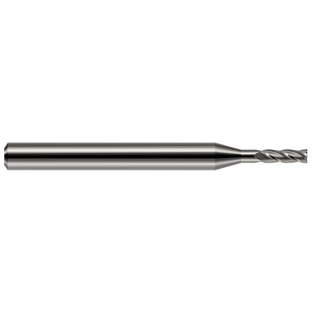 Square End Mill: 1/4'' Dia, 3/4'' LOC, 1/4'' Shank Dia, 2-1/2'' OAL, 4 Flutes, Solid Carbide Single End, Uncoated, 30 ° Helix, Centercutting, RH Cut, RH Flute