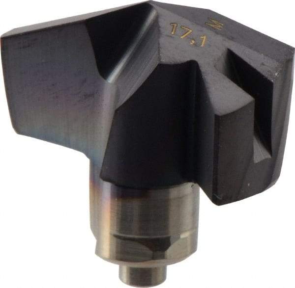 Iscar - Series ICM, 17.09mm Diam Grade IC908 140° Replaceable Drill Tip - Carbide, TiAlN Finish, 17 Seat Size - All Tool & Supply