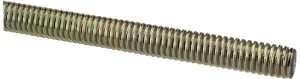 Value Collection - 5/16-18 UNC (Coarse), 6' Long, Alloy Steel Threaded Rod - Yellow Zinc-Plated Finish, Right Hand Thread - All Tool & Supply