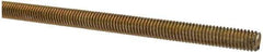 Value Collection - 3/8-16 UNC (Coarse), 3' Long, Alloy Steel Threaded Rod - Yellow Zinc-Plated Finish, Right Hand Thread - All Tool & Supply