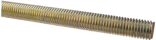 Value Collection - 5/8-11 UNC (Coarse), 6' Long, Alloy Steel Threaded Rod - Yellow Zinc-Plated Finish, Right Hand Thread - All Tool & Supply