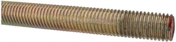 Value Collection - 3/4-10 UNC (Coarse), 6' Long, Alloy Steel Threaded Rod - Yellow Zinc-Plated Finish, Right Hand Thread - All Tool & Supply