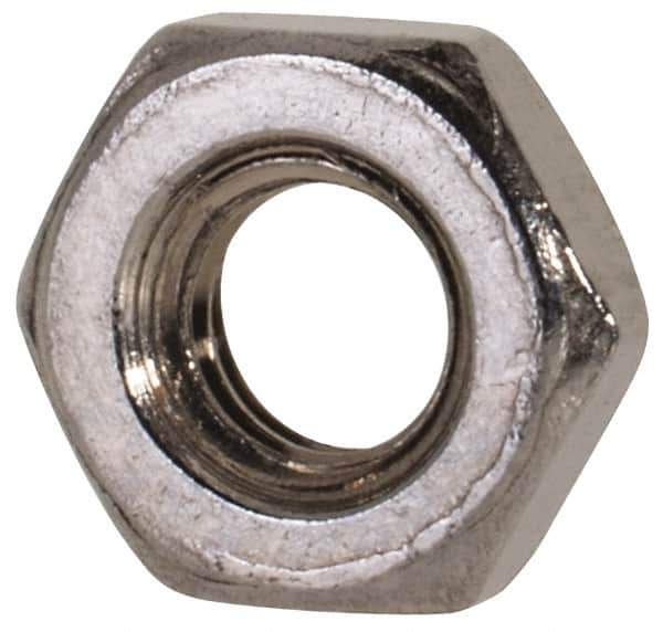 Value Collection - M3x0.50 Metric Coarse Stainless Steel Right Hand Hex Jam Nut - 5.5mm Across Flats, 1.8mm High, Uncoated - All Tool & Supply