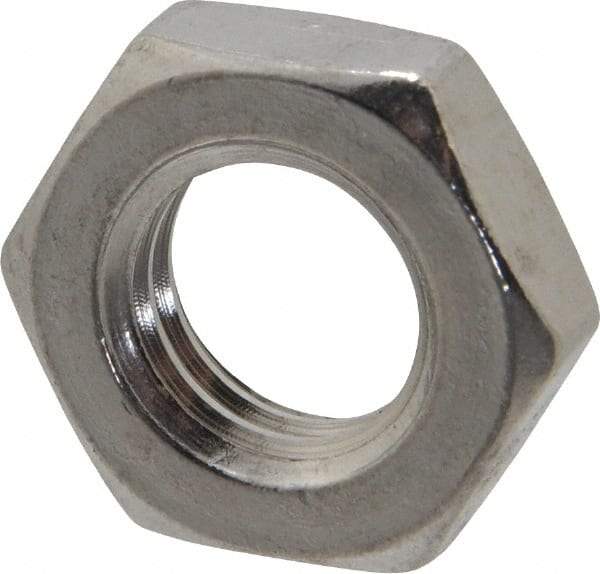 Value Collection - M14x2.00 Metric Coarse Stainless Steel Right Hand Hex Jam Nut - 22mm Across Flats, 7mm High, Uncoated - All Tool & Supply