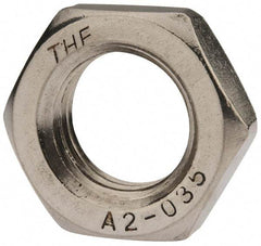 Value Collection - M24x3.00 Metric Coarse Stainless Steel Right Hand Hex Jam Nut - 36mm Across Flats, 12mm High, Uncoated - All Tool & Supply