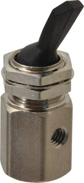 Specialty Mfr - 10-32 Non Exhaust Toggle Valve - 0.1 CV Rate, 150 Max psi, Detented Actuator - All Tool & Supply