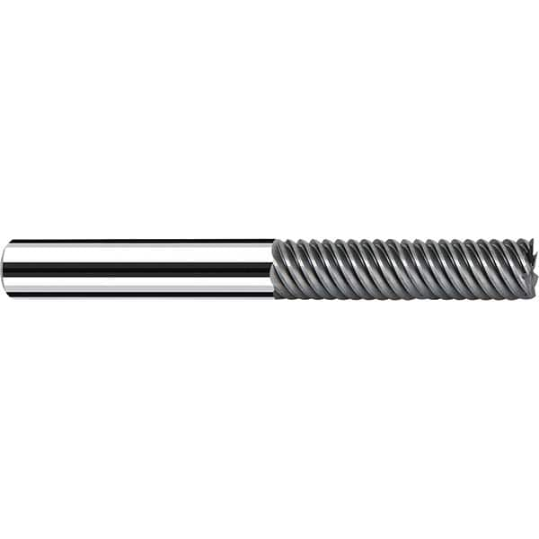 Fraisa - 1/4, 1" LOC, 1/4" Shank Diam, 3" OAL, 5 Flute Solid Carbide Square End Mill - All Tool & Supply