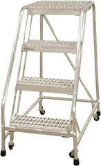 Ballymore - 38" 4 Step Ladder - 300 Lb Capacity, 38" Platform Height, 30" Base Width x 31" Depth, Heavy-Duty Serrated Grating - All Tool & Supply