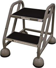 Cotterman - 33" 3 Step Rolling Warehouse Ladder - Rolling Steel Office Ladder, 450 Lb Capacity, 27" Platform Height, 25" Base Width x 34" Base Depth, Rubber Matted - All Tool & Supply