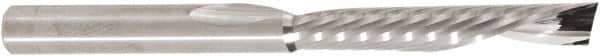 Amana Tool - 1/4" Cutting Diam x 1-1/2" Length of Cut, 1 Flute, Downcut Spiral Router Bit - Uncoated, Right Hand Cut, Solid Carbide, 3" OAL x 1/4" Shank Diam, 30° Helix Angle - All Tool & Supply