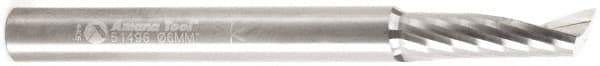 Amana Tool - 6mm Cutting Diam x 0.787" Length of Cut, 1 Flute, Upcut Spiral Router Bit - Uncoated, Right Hand Cut, Solid Carbide, 2-33/64" OAL x 1/8" Shank Diam, 20° Helix Angle - All Tool & Supply