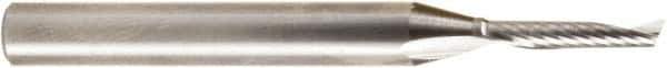 Amana Tool - 1/8" Cutting Diam x 5/8" Length of Cut, 1 Flute, Upcut Spiral Router Bit - Uncoated, Right Hand Cut, Solid Carbide, 2-1/2" OAL x 1/4" Shank Diam, 20° Helix Angle - All Tool & Supply