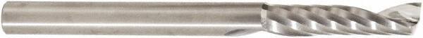 Amana Tool - 1/4" Cutting Diam x 1-1/16" Length of Cut, 1 Flute, Upcut Spiral Router Bit - Uncoated, Right Hand Cut, Solid Carbide, 3" OAL x 1/4" Shank Diam, 30° Helix Angle - All Tool & Supply