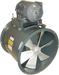 Americraft - 1 hp 24" TEFC Wet Location Belt Drive Tube Axial Duct Fan - 7,425 CFM at 0 Static Pressure, 1,725 RPM, Single Phase - All Tool & Supply