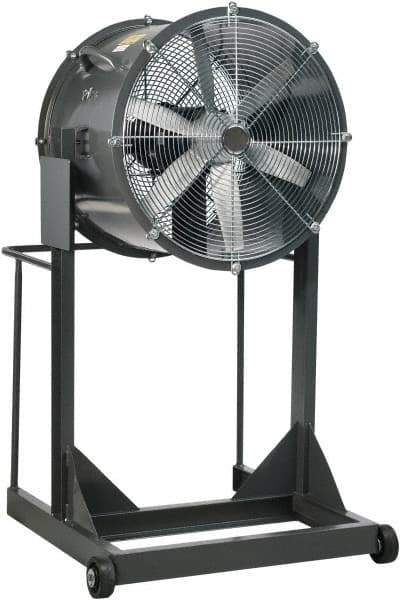 Americraft - 36" Blade, 3 hp, 20,500 CFM, High Floor Stand Industrial Circulation Fan - Floor Stand, 230/460 Volts, 1 Speed - All Tool & Supply