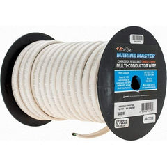 EastPenn - 14 AWG, 3 Strand, 100' OAL, Tinned Copper Hook Up Wire - White Thermoplastic Jacket - All Tool & Supply