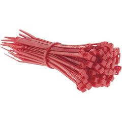 Value Collection - 4" Long Red Nylon Standard Cable Tie - 18 Lb Tensile Strength, 21mm Max Bundle Diam - All Tool & Supply