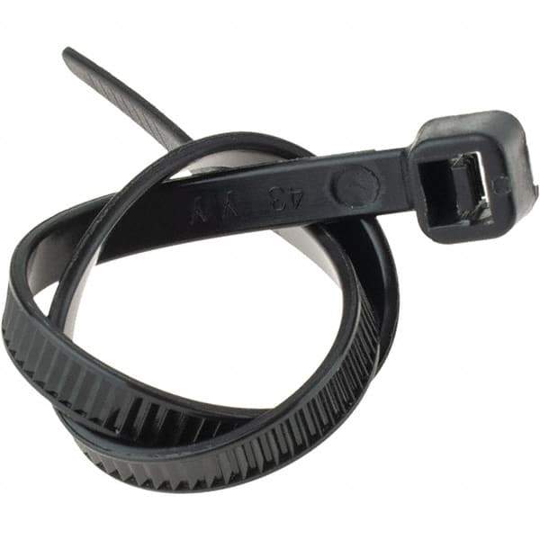 Value Collection - 8" Long Black Nylon Standard Cable Tie - 50 Lb Tensile Strength, 54mm Max Bundle Diam - All Tool & Supply