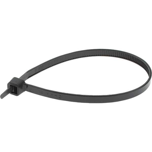 Value Collection - 8" Long Black Nylon Standard Cable Tie - 50 Lb Tensile Strength, 54mm Max Bundle Diam - All Tool & Supply