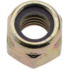 Value Collection - 3/8-16 UNC Grade 8 Hex Lock Nut with Nylon Insert - 9/16" Width Across Flats, 29/64" High, Zinc Yellow Dichromate Finish - All Tool & Supply