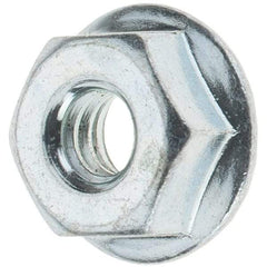 Value Collection - #10-24, 1/2" Flange Diam, Serrated Flange Nut - Grade Grade 2 Steel, Zinc-Plated Finish, 7/32" Flange Height - All Tool & Supply