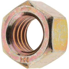 Value Collection - 3/8-16 UNC Steel Right Hand Hex Nut - 9/16" Across Flats, 21/64" High, Zinc Yellow Dichromate Finish - All Tool & Supply