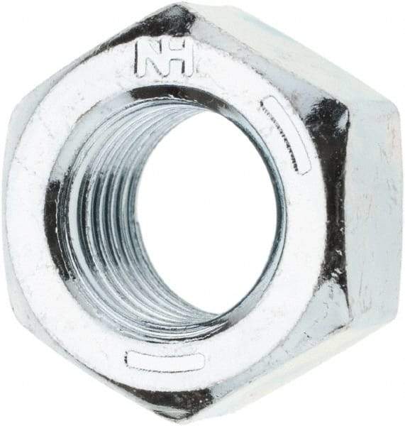 Value Collection - 7/16-20 UN Steel Right Hand Hex Nut - 11/16" Across Flats, 3/8" High, Zinc Clear Finish - All Tool & Supply