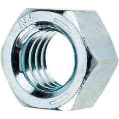 Value Collection - 3/8-16 UNC Steel Right Hand Hex Nut - 9/16" Across Flats, 21/64" High, Zinc Clear Finish - All Tool & Supply