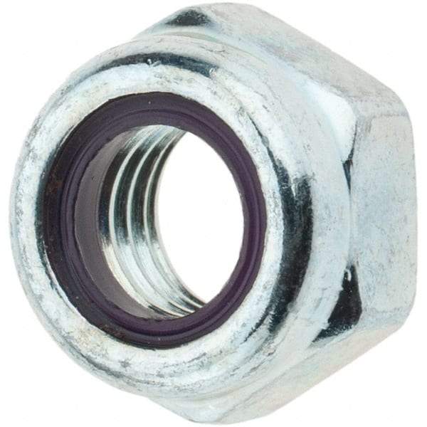 Value Collection - M8x1.25 Metric Coarse Grade 8 Hex Lock Nut with Nylon Insert - 8mm High, Zinc-Plated Finish - All Tool & Supply