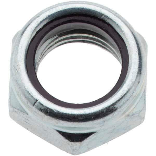 Value Collection - 7/16-20 UNF Grade 2 Hex Jam Lock Nut with Nylon Insert - 11/16" Width Across Flats, 21/64" High, Zinc-Plated Finish - All Tool & Supply