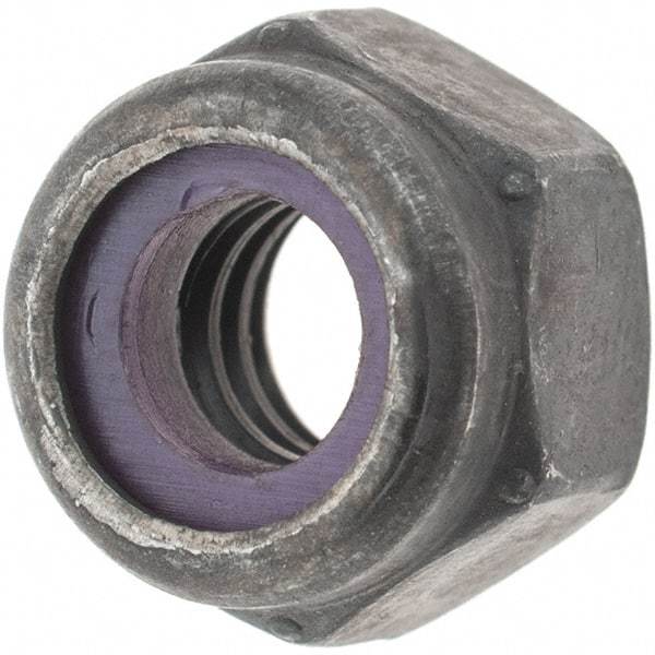 Value Collection - 1/4-20 UNC Grade 8 Hex Lock Nut with Nylon Insert - 7/16" Width Across Flats, 5/16" High, Uncoated - All Tool & Supply