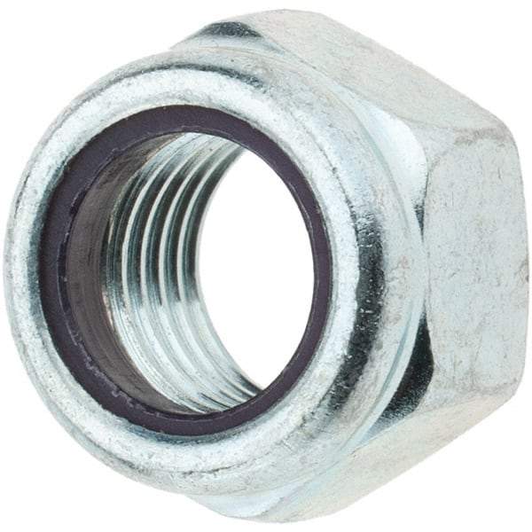 Value Collection - 7/16-20 UNF Grade 2 Hex Lock Nut with Nylon Insert - 11/16" Width Across Flats, 15/32" High, Zinc-Plated Finish - All Tool & Supply