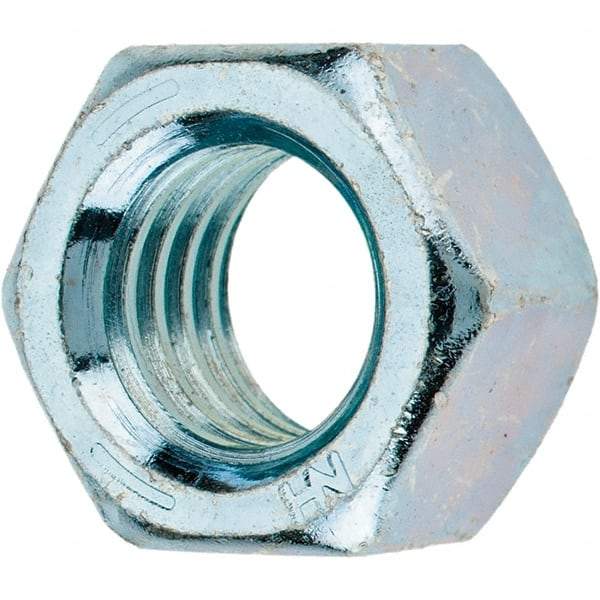 Value Collection - 1/2-13 UNC Steel Right Hand Hex Nut - 3/4" Across Flats, 7/16" High, Zinc Clear Finish - All Tool & Supply