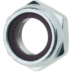 Value Collection - 5/8-18 UNF Grade 2 Hex Jam Lock Nut with Nylon Insert - 15/16" Width Across Flats, 13/32" High, Zinc-Plated Finish - All Tool & Supply