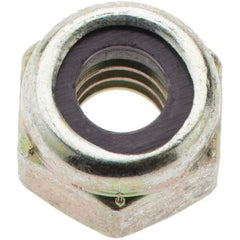 Value Collection - 1/4-20 UNC Grade 8 Hex Lock Nut with Nylon Insert - 7/16" Width Across Flats, 5/16" High, Zinc Yellow Dichromate Finish - All Tool & Supply