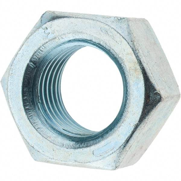 Value Collection - 1/2-20 UN Steel Right Hand Hex Nut - 3/4" Across Flats, 7/16" High, Zinc Clear Finish - All Tool & Supply