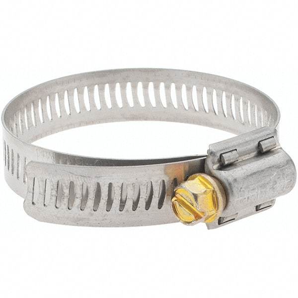 Made in USA - SAE Size 32, 1-9/16 to 2-1/2" Diam, Stainless Steel Worm Drive Clamp - All Tool & Supply