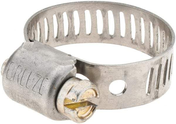 Made in USA - SAE Size 6, 7/16 to 25/32" Diam, Stainless Steel Worm Drive Clamp - All Tool & Supply