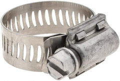 Made in USA - SAE Size 12, 11/16 to 1-1/4" Diam, Stainless Steel Worm Drive Clamp - All Tool & Supply