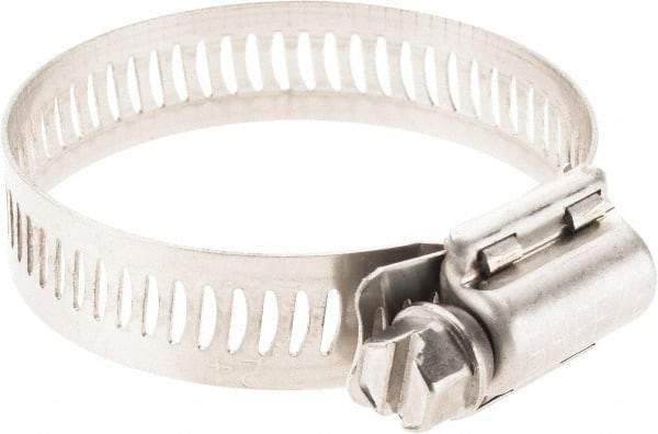 Made in USA - SAE Size 24, 1-1/16 to 2" Diam, Stainless Steel Worm Drive Clamp - All Tool & Supply