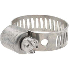 Made in USA - SAE Size 6, 7/16 to 25/32" Diam, Stainless Steel Miniature Worm Drive Clamp - 5/16" Wide - All Tool & Supply