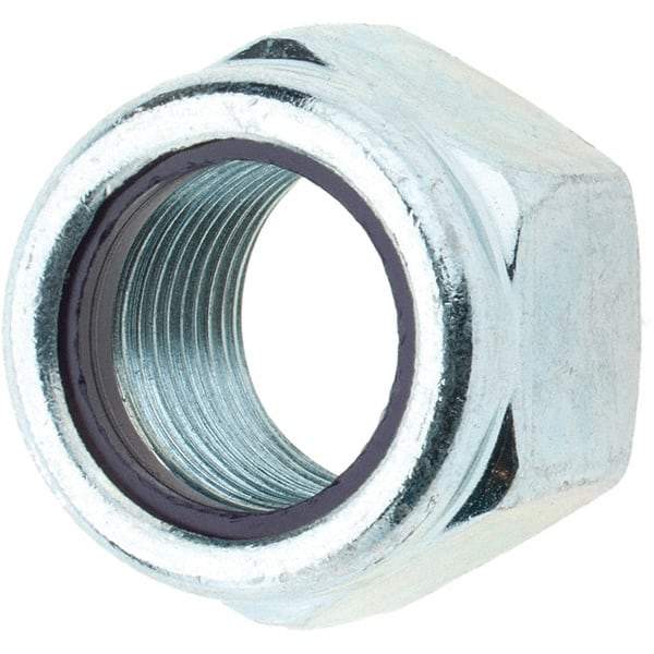 Value Collection - 3/4-16 UNF Grade B Hex Lock Nut with Nylon Insert - 1-1/16" Width Across Flats, 7/8" High, Zinc-Plated Finish - All Tool & Supply