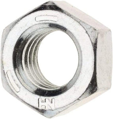 Value Collection - 7/16-14 UNC Steel Right Hand Hex Nut - 11/64" Across Flats, 3/8" High, Zinc Clear Finish - All Tool & Supply