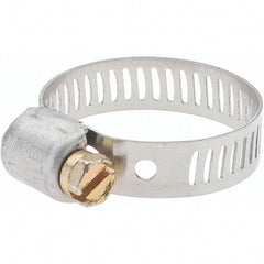 Made in USA - SAE Size 10, 9/16 to 1-1/16" Diam, Stainless Steel Miniature Worm Drive Clamp - 5/16" Wide - All Tool & Supply