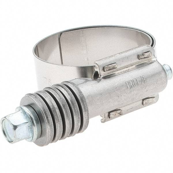 Made in USA - 1 to 1-3/4" Diam, Stainless Steel Auto-Adjustable Worm Drive Clamp - 5/6" Wide - All Tool & Supply