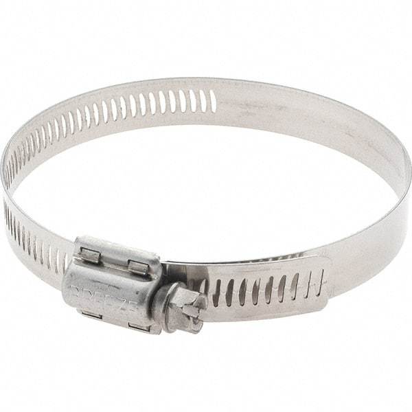 Made in USA - SAE Size 56, 3-1/16 to 4" Diam, Stainless Steel Worm Drive Clamp - All Tool & Supply