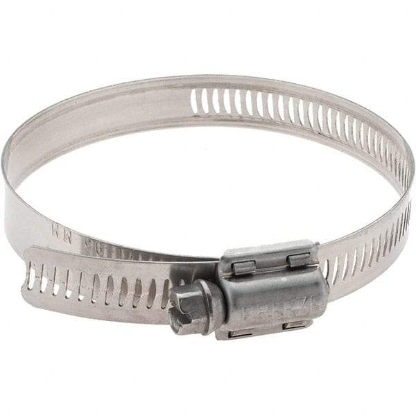 Made in USA - SAE Size 52, 2-13/16 to 2-3/4" Diam, Stainless Steel Worm Drive Clamp - All Tool & Supply