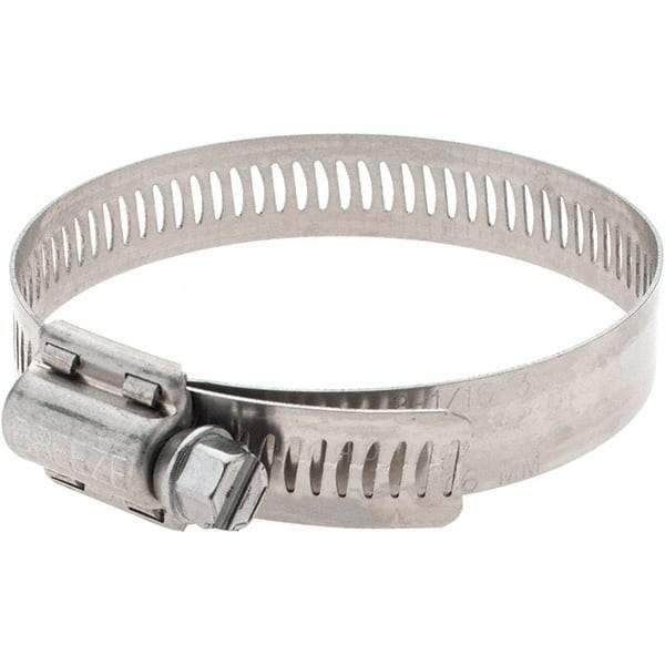 Made in USA - SAE Size 40, 2-1/16 to 3" Diam, Stainless Steel Worm Drive Clamp - All Tool & Supply