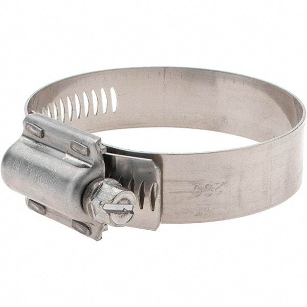 Made in USA - 1-3/4 to 2-5/8" Diam, Stainless Steel High Torque Worm Drive Clamp - All Tool & Supply